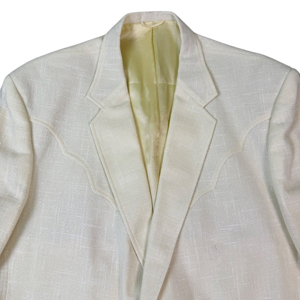 Circle S Mens Cream Western Blazer Jacket Classic Vintage Style Sz 48R