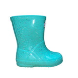 Hunter Kids Teal Rubber Glitter Waterproof Rain Boots Size US 6/7