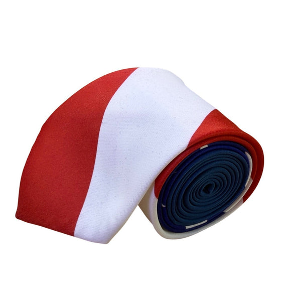 Ralph Marlin Mens Red White Blue Polyester American Flag Stripe Necktie