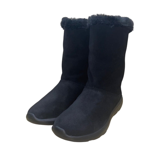 Skechers Women’s Black Suede Faux Fur Lined On-The-Go City 2 Winter Boots Size 7