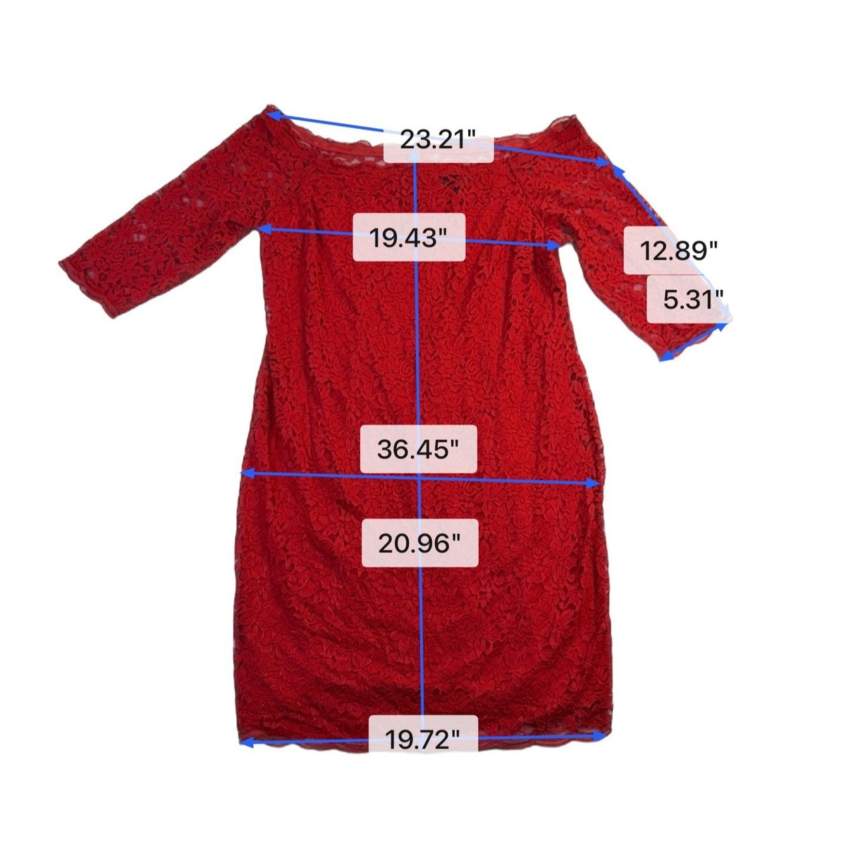 Lane Bryant Womens Red Lace Off-The-Shoulder Knee-Length Dress Size 18 