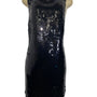 Banana Republic Black Sequin Sleeveless Dress 12P Petite Scoop Neck Front & V-Ba