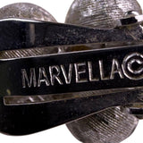 Marvella Women’s Silver Tone Faux Pearl & Rhinestone Brooch & Earrings Set
