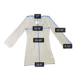 Anrabess Women Beige Long Sleeve Knit Tunic With Tie Neck Size S