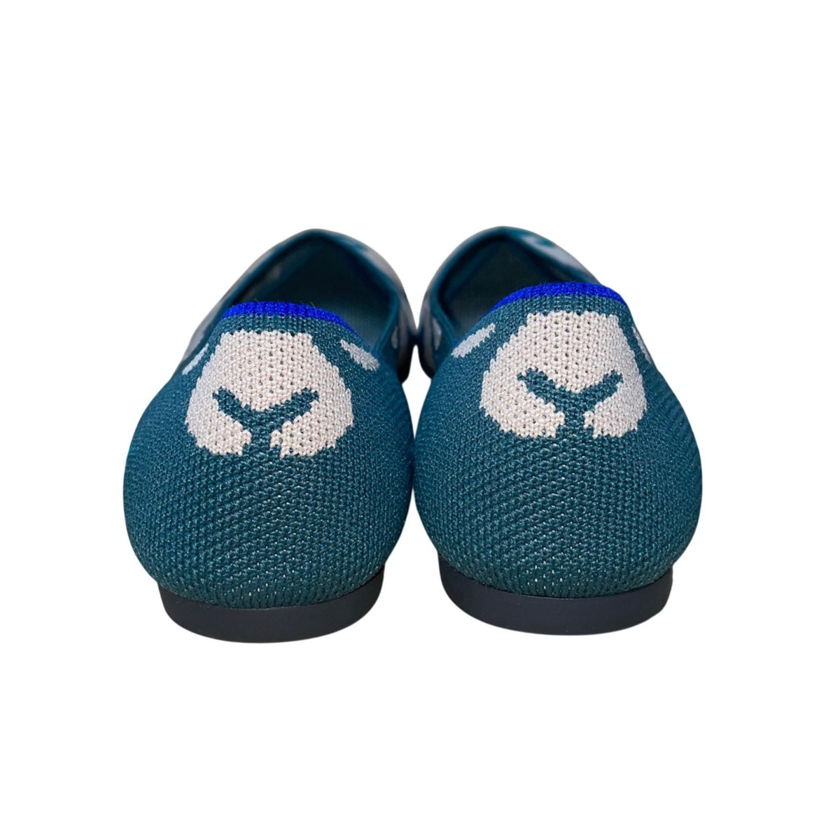 Rothy's Green Moroccan Knitted Pattern The Point Ballet Flats Size W7.5