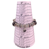 Sterling Silver Ladies Black & Silver Beaded Bracelet With Heart Charm