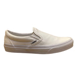 Vans Unisex White Canvas Low Top Slip-On Flat Sneakers Size W7/M5.5
