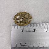 Miriam Haskell Brooch Women Gold Tone Filigree Faux Pearl Rhinestones Oval Desig