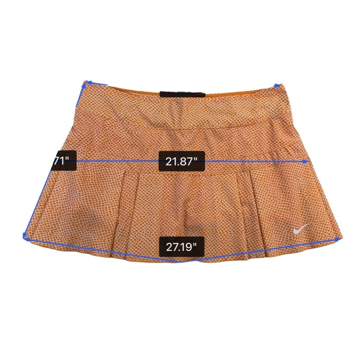 Nike Womens Orange Athletic Dri-FIT Skort Patterned Built-In Shorts Sz L