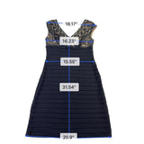 Adrianna Papell Womens Black Cotton\ Lace Overlay Cocktail Dress Size 12