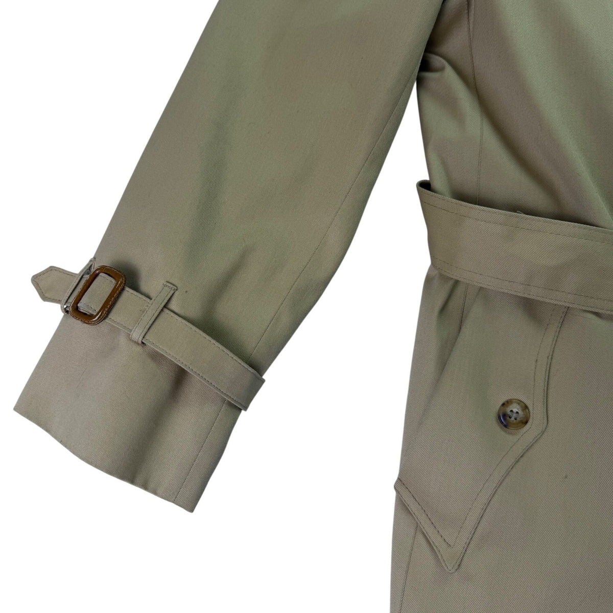 Vintage Christian D Mens Beige Trench Coat  Belted Classic Size 44R