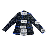Chicos Womens Black Abstract Printed Blazer Jacket Button-Up Size 1 