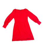 Ann Taylor Womens Red Shift Long Sleeve Dress With V-Neck Size 6