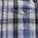 Lucky Brand Mens Blue Cotton Plaid Button-Up Western Shirt Front Pockets Size M