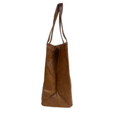 Handmade in Paraguay Brown Leather Bucket Tote Bag
