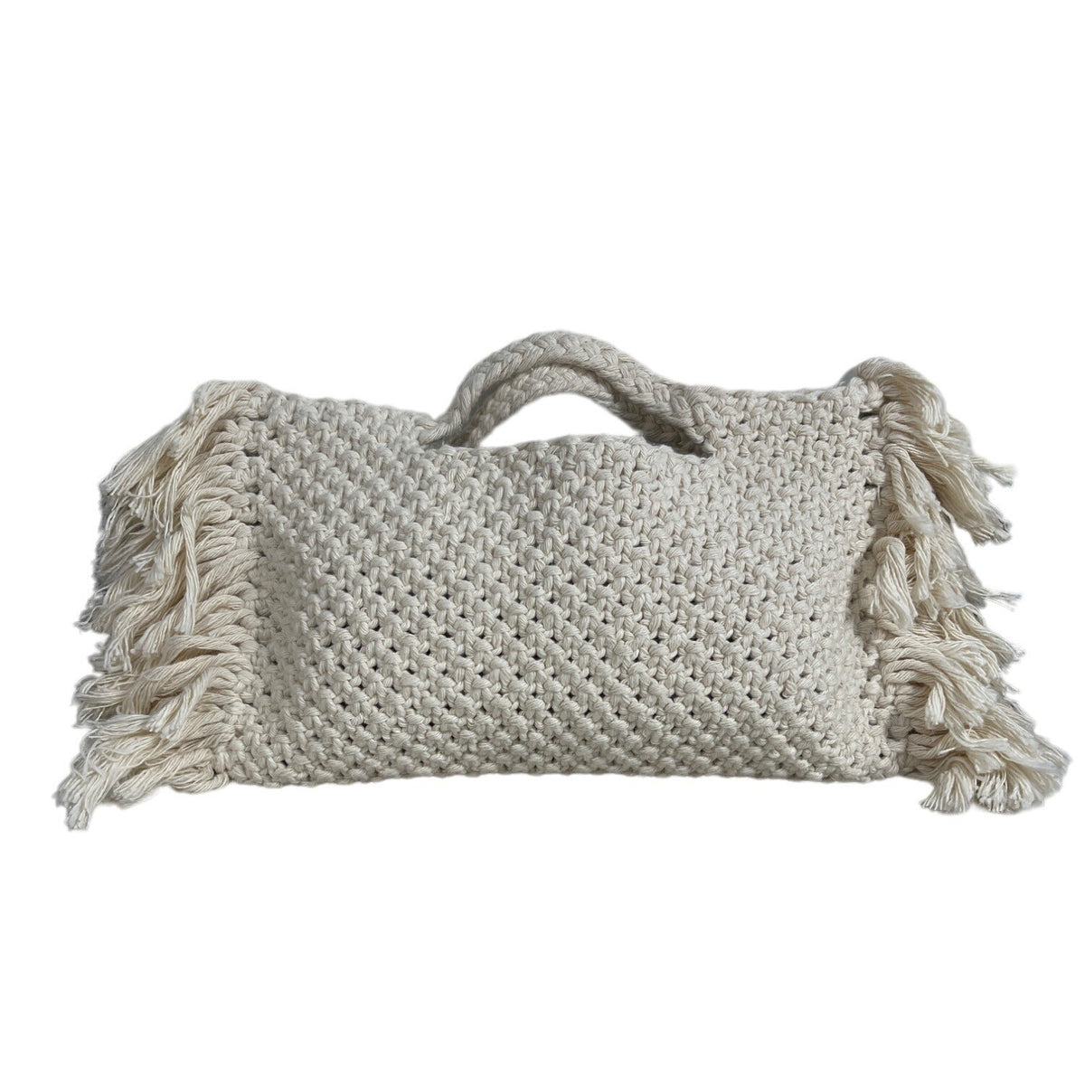 Ancestral Handmade Women's White Macrame Handbag Sz S - New