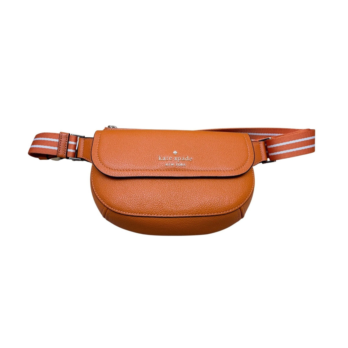 Kate Spade Women’s Orange Leather Adjustable Strap Stylish Pebbled Belt Bag
