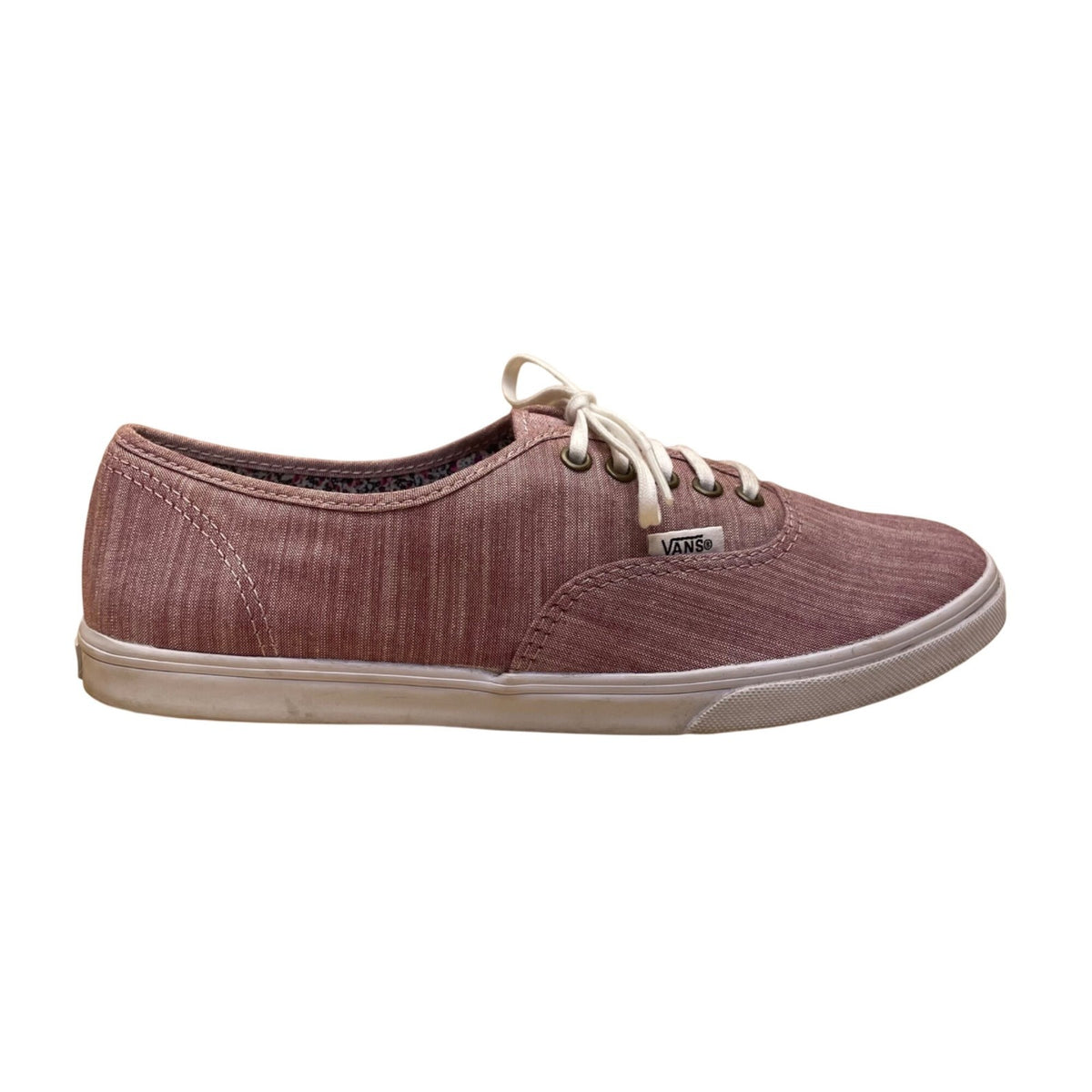 Vans Women’s Pink Canvas Casual Lace-Up LowPro Flat Sneakers Size 8.5
