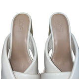 Loft Women’s Dusty Bone Leather Twist Mule-Missy Block Heel Sandals Size 7