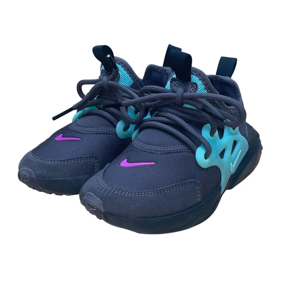 Nike Kids Gray Mesh Lace Up Pink Swoosh Athletic Presto Shoes Size 11C