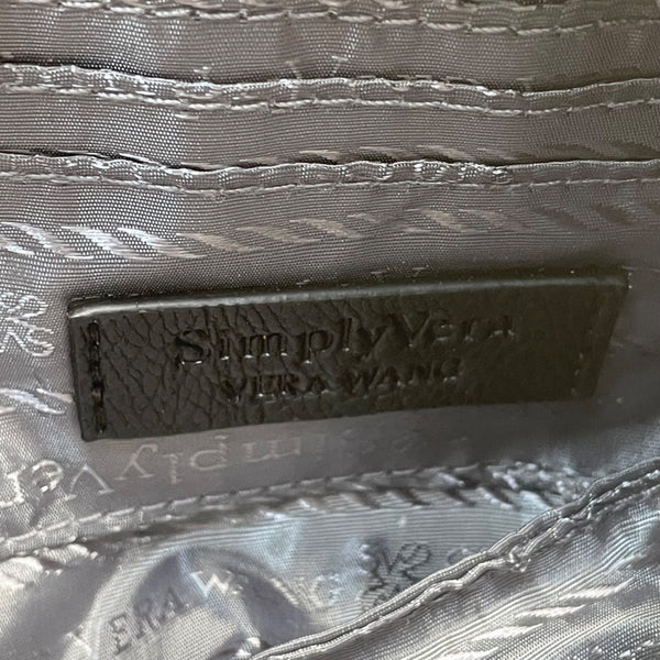 Simply Vera Women’s Metallic Gray Snakeskin Signature Logo Wristlet Clutch