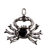 Silver Tone Metal Crab Necklace Pendant Charm Detailed Design