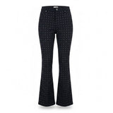 Pretty Garbage Womens Black Cotton Wide-Leg Studded Pants With Pockets Size S 
