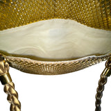 Empire Orr Women’s Gold Metallic Mesh Double Strap Zip Closure Shoulder Bag