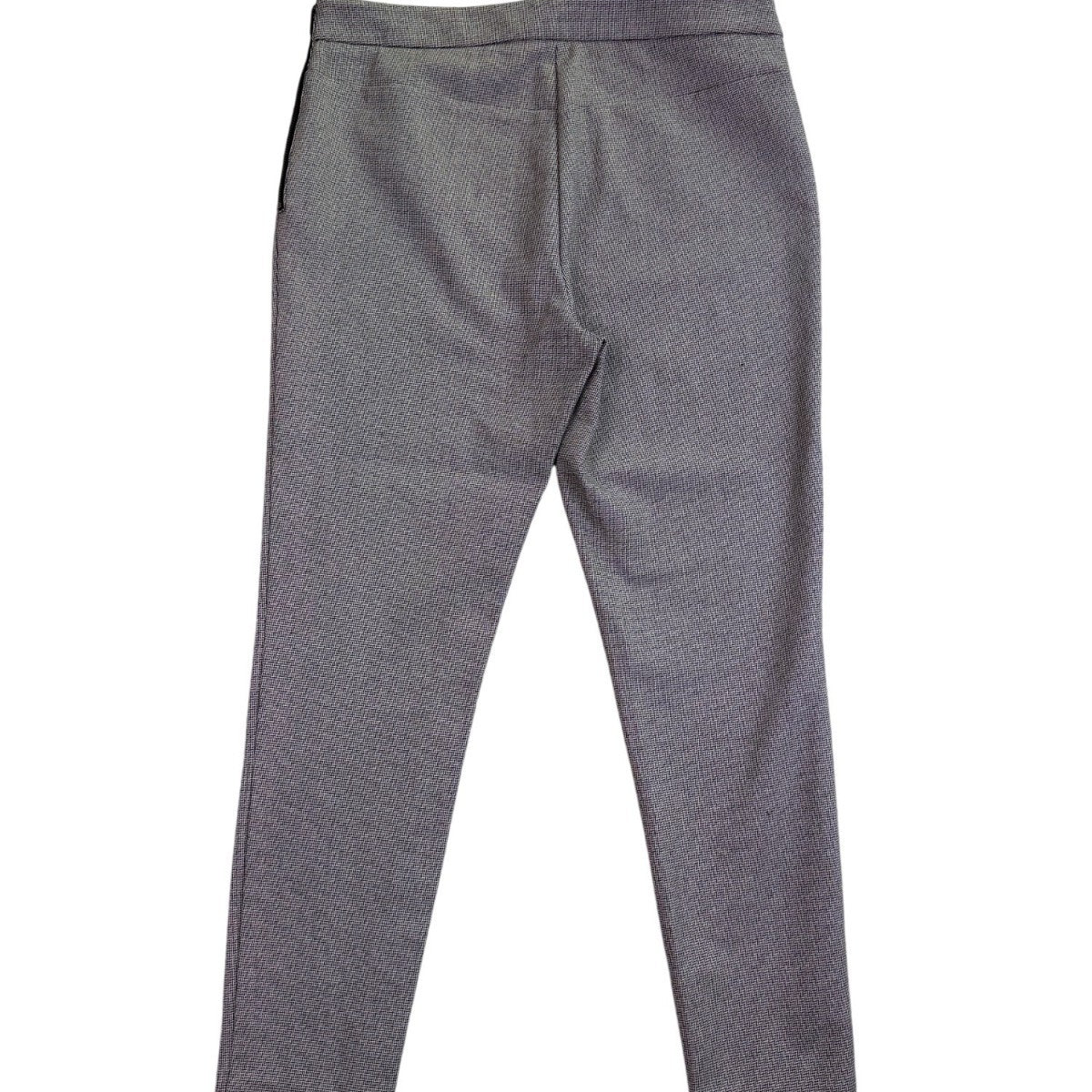 Ann Taylor Womens Gray Herringbone Side-Zip Slim Stretch Pants Size 10