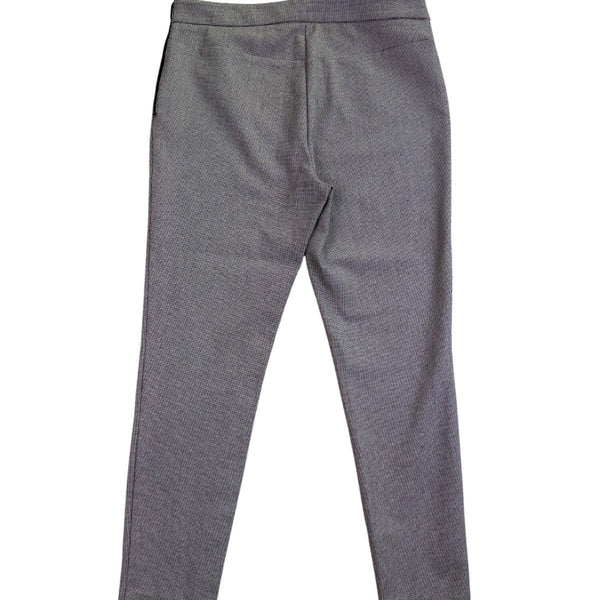 Ann Taylor Womens Gray Herringbone Side-Zip Slim Stretch Pants Size 10