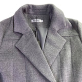 Aptro Womens Gray Wool Blend Double-Breasted Winter Coat Size S