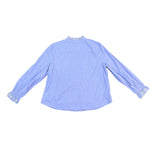 Talbots Womens Blue Cotton Blouse Petite Eyelet Embroidered Button-Front Sz  XLP