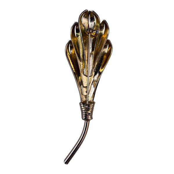 Vintage Womens Gold Tone Various Metal Decorative Brooch Floral Design