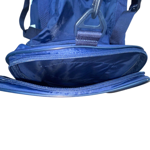 Adidas Unisex Blue Nylon Duffle Bag Logo Design Adjustable Strap One Size