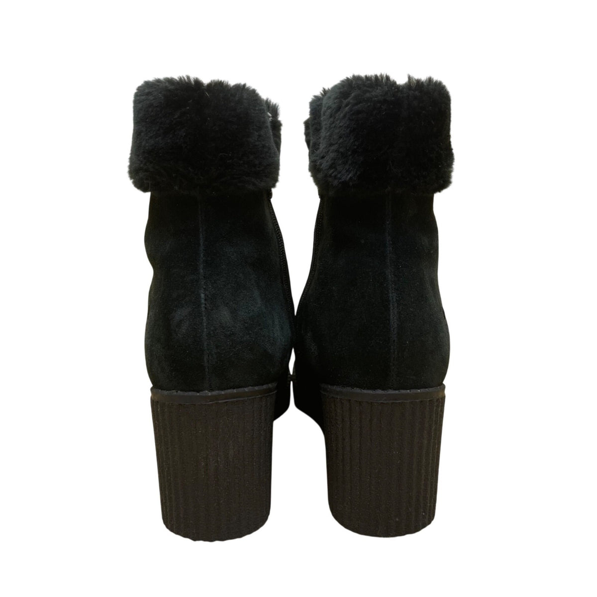 Totes Women’s Black Faux Fur Trimmed Leather Citi Night Ankle Boots Size 8M