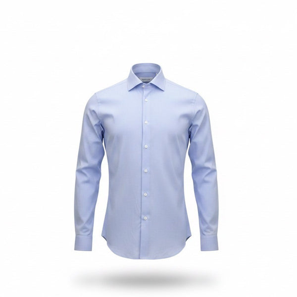 Calvin Klein Mens Light Blue Slim Fit Long-Sleeve Button-Down Shirt Size M