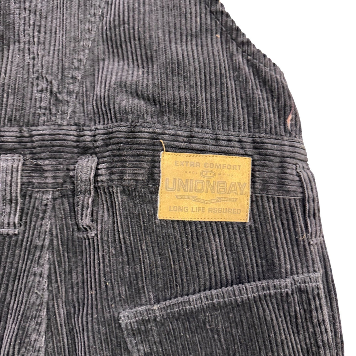 Unionbay Womens Black Corduroy Overalls Adjustable Straps Button Accents Size S