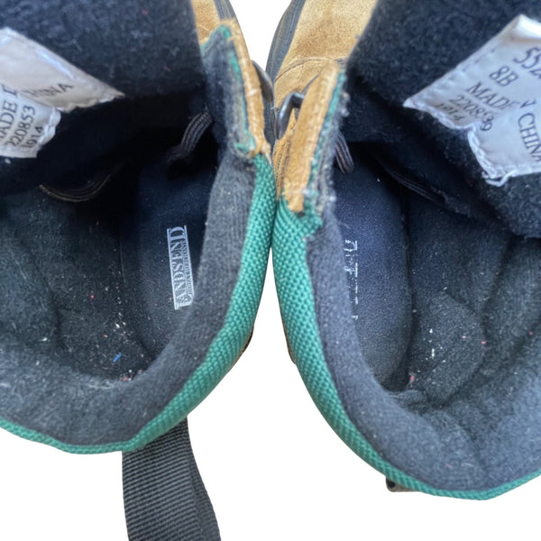 Lands End Men’s Brown & Green Suede Waterproof Lace-Up Ankle Hiking Boots Sz 8B