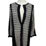 Nic+Zoe Black & White Open Front Cardigan Sweater With Button Closure Sz XL