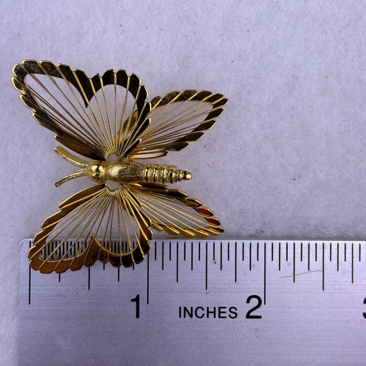 Monet Womens Gold Tone Metal Butterfly Brooch Vintage Jewelry