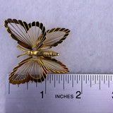 Monet Womens Gold Tone Metal Butterfly Brooch Vintage Jewelry
