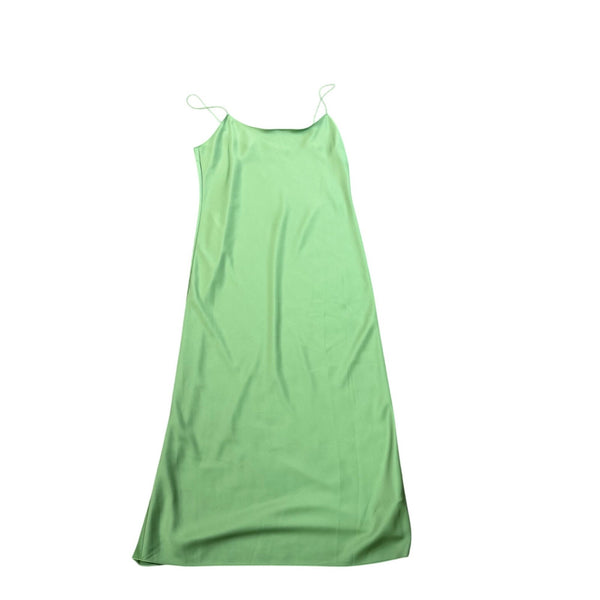 J.Crew Womens Green Polyester Slip Dress Spaghetti Straps Midi Dress Size 4