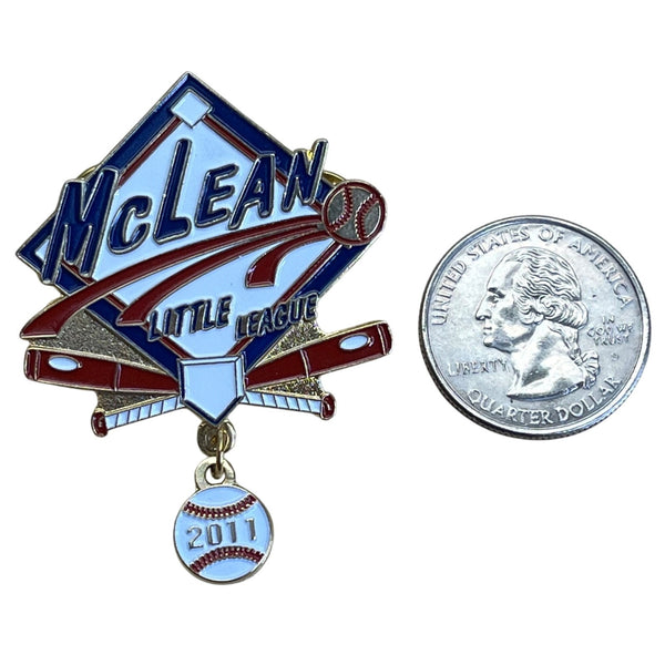 Mclean Little League 2011 Baseball Lapel Pin With Dual Pinback Design