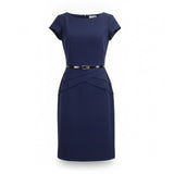 Jones Studio Womens Navy Dress With Belt Modest Yet Stylish Look Size 4