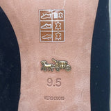 Coach Women’s Black Velvet Floral Embellished Mules Size 9.5B