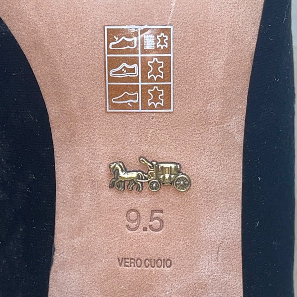 Coach Women’s Black Velvet Floral Embellished Mules Size 9.5B