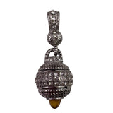 DSMK Stainless Steel Rhinestone Pendant Silver Tone Twisted Design Unique Shape