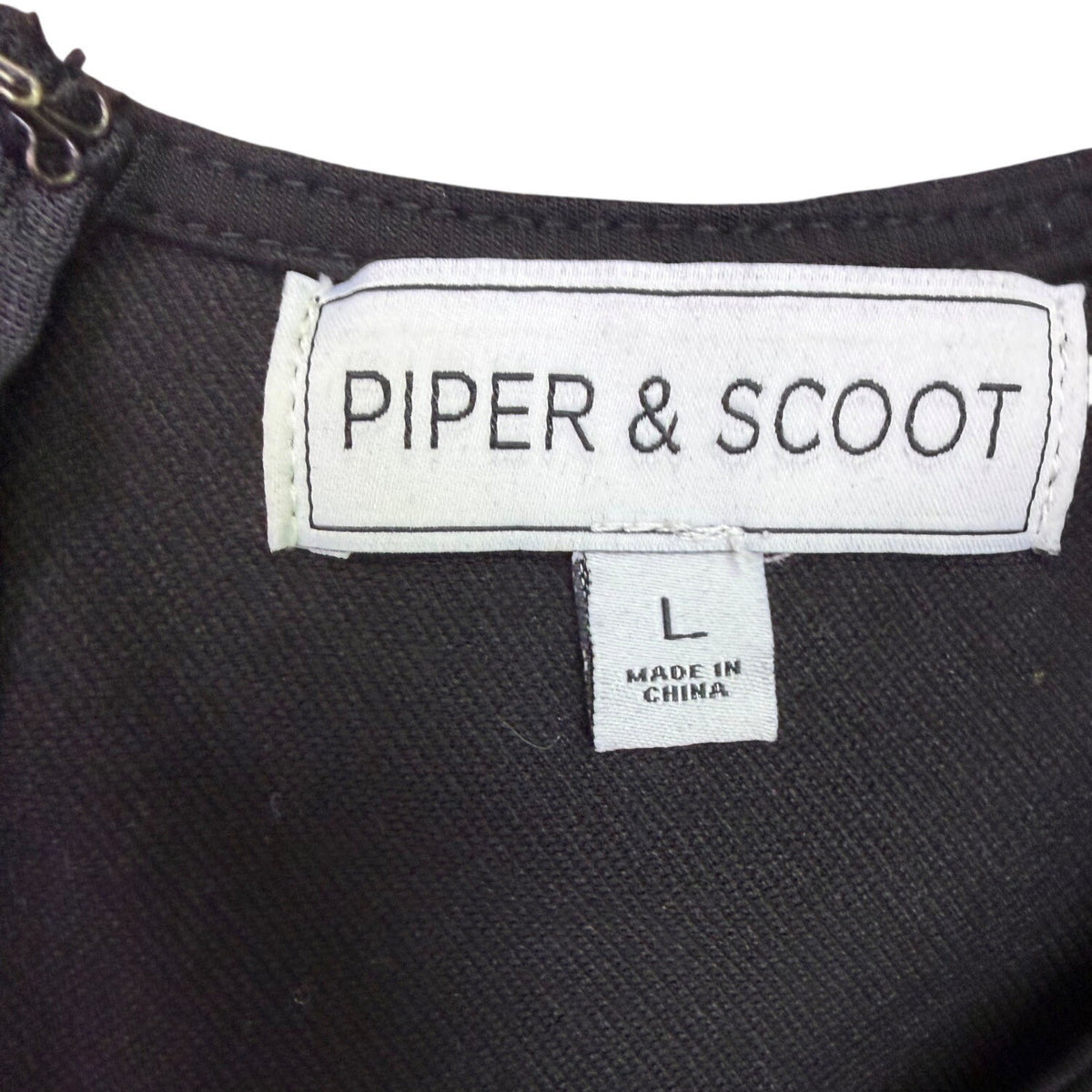 Piper & Scoot Womens Black Belted Short-Sleeve Jumpsuit Size L