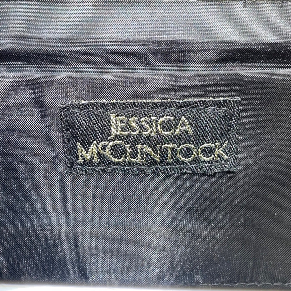 Jessica McClintock Women’s Black Satin With Chain Strap  Evening Clutch Handbag
