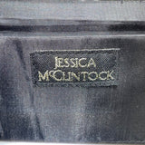 Jessica McClintock Women’s Black Satin With Chain Strap  Evening Clutch Handbag